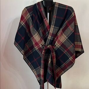 Tantrums Plaid Tie-Front Poncho